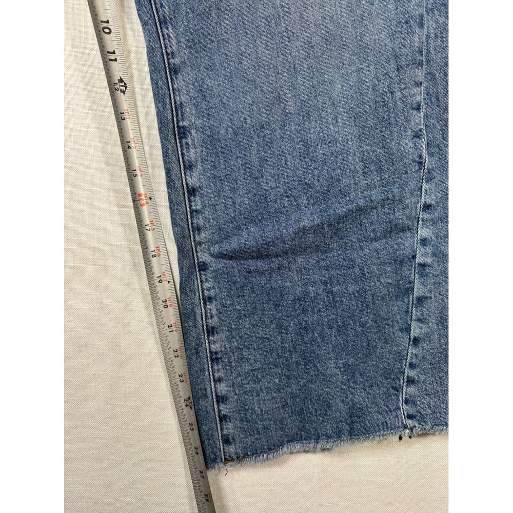 Kut from the Kloth Wide Leg Raw Hem Jeans Blue Denim Size 14 - Picture 9 of 9